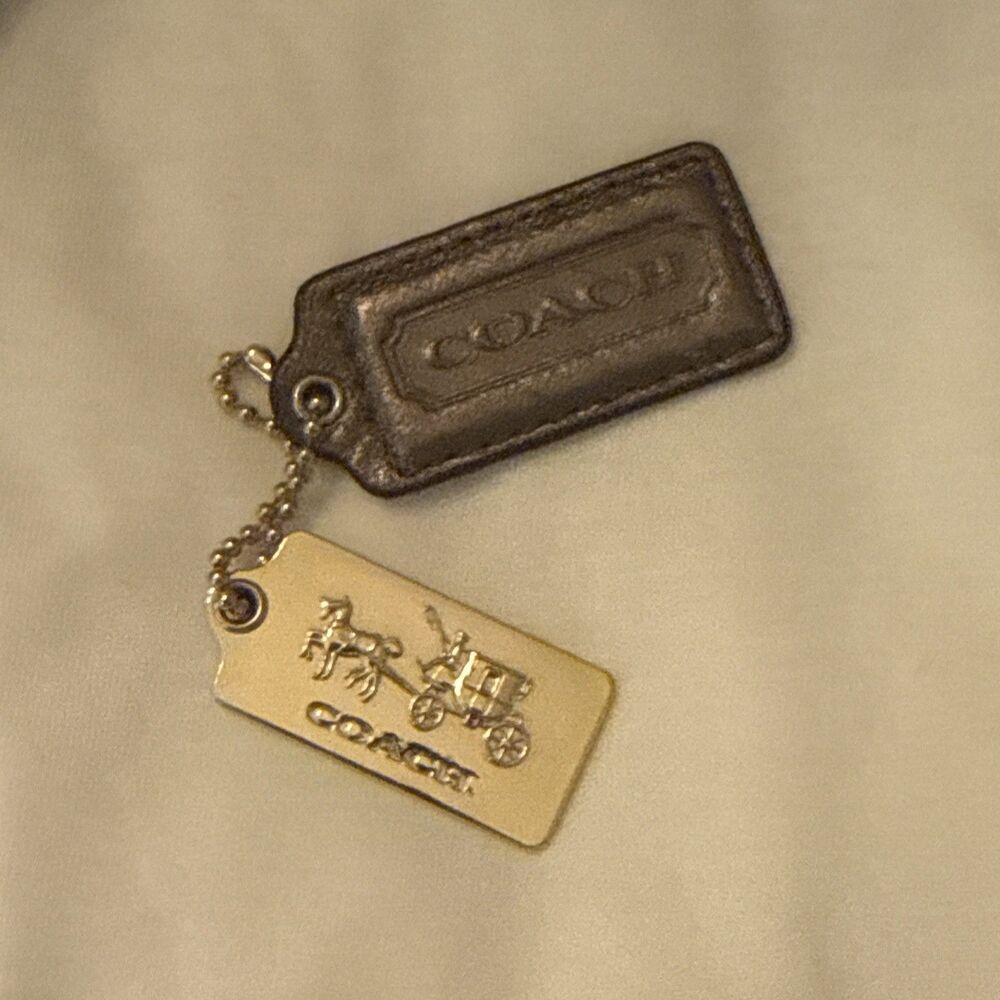 Coach Horse & Carriage Gold Metal Tag Metallic Bronze Leather Charm Hang Tag